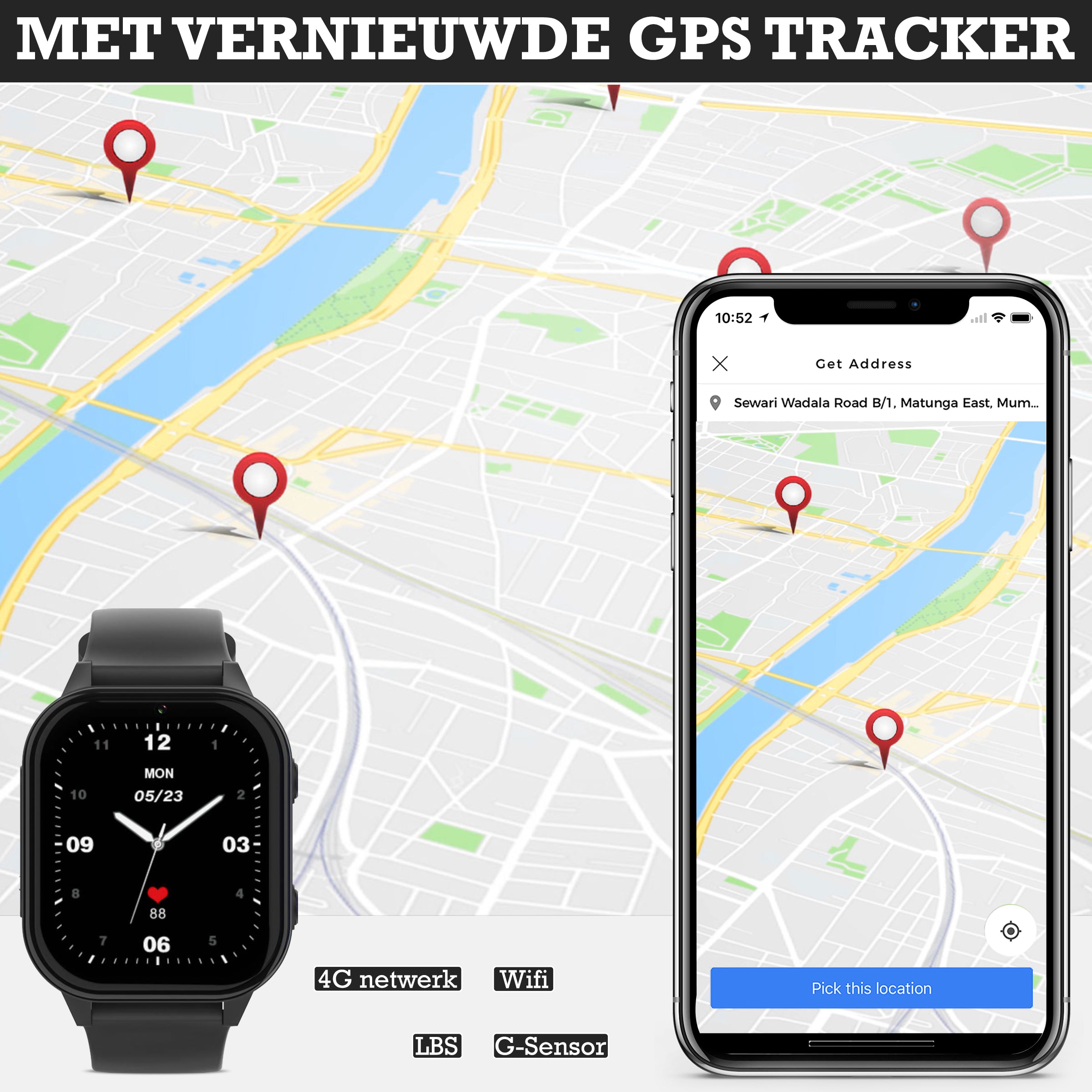 GPS Watch PRO+ Zwart