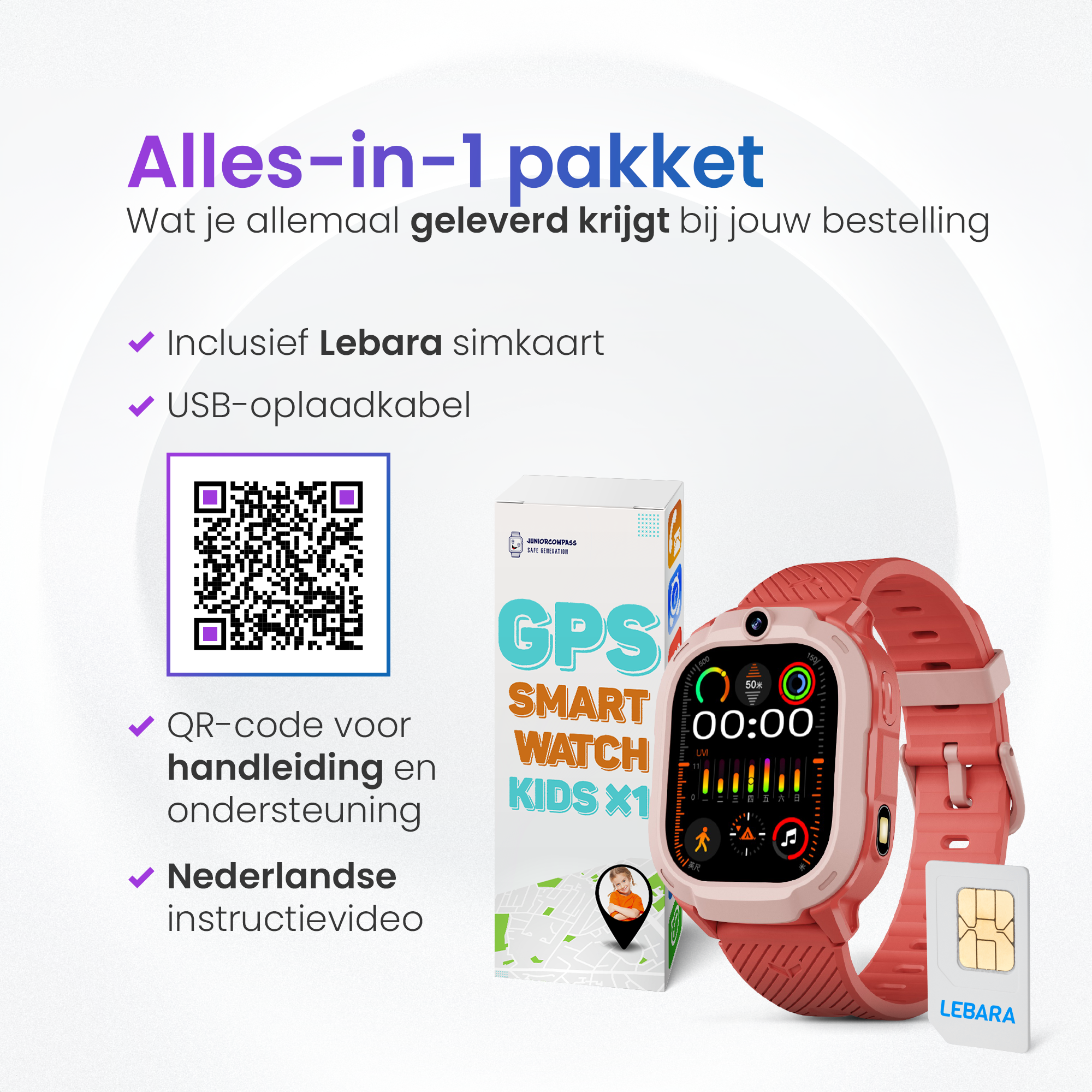 GPS Horloge Pro X - Rood - Smartwatch Kinderen